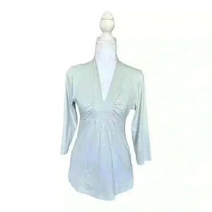 Patagonia Respite Empire Waist Light Gray Top 3/4 Sleeves Women’s M